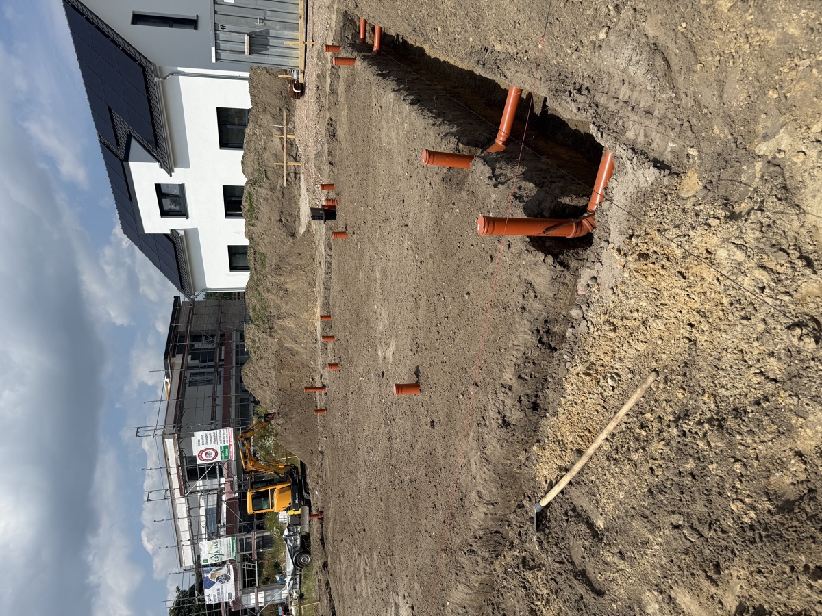 Erdarbeiten auf einer Baustelle